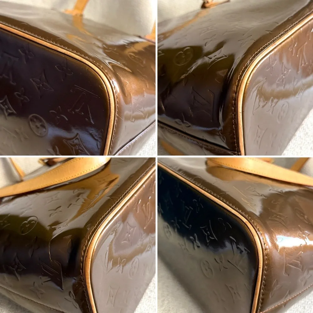 Authentic Louis Vuitton Vernis Houston tote bag bronze gold color small